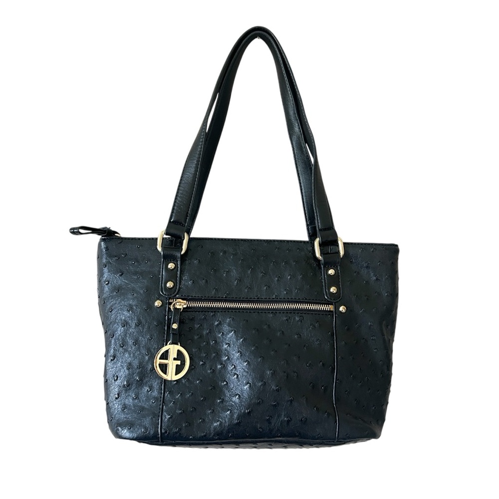 Gianni Bernini Ostrich Embossed Faux Leather Tote